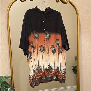 Hollis River Tropical Palm Tree Men's Shirt Size XXL